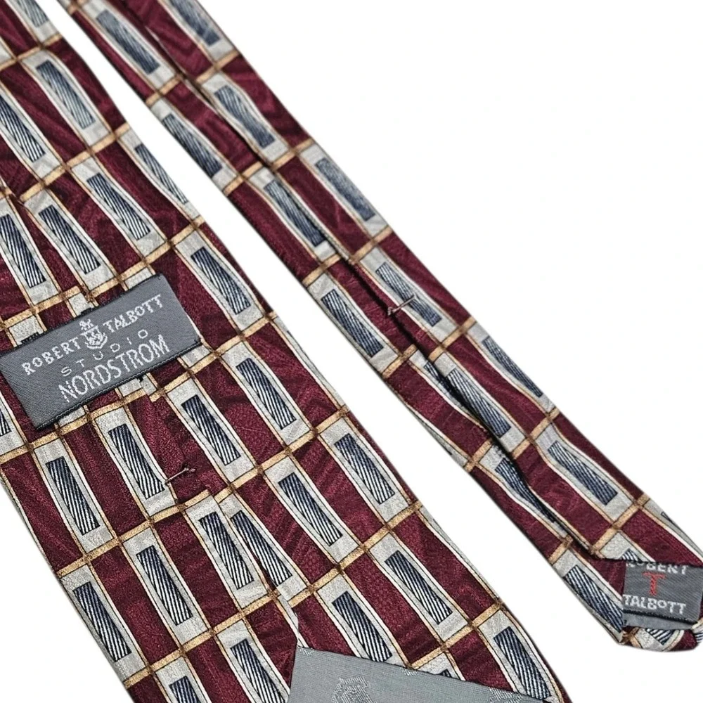 Robert Talbott‎ Necktie Burgundy Geometric Silk Tie Nordstrom Mens Business Work